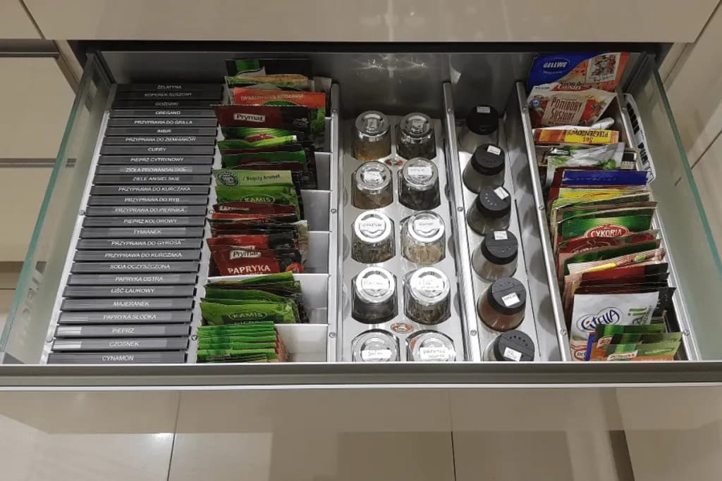 Jak przechowywać przyprawy w szufladzie, aby uniknąć bałaganu i zyskać przestrzeń